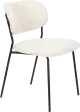 WL-Living Jolien čalúnená stolička s kovovým rámom - Biela, Bez podrúčok