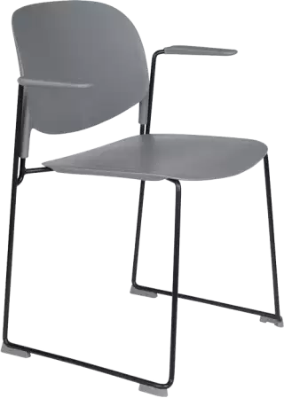 WL-Living Stacks polypropylénové stoličky - Sivá, S podrúčkami