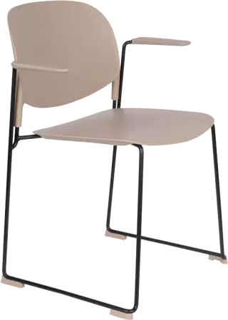 WL-Living Stacks polypropylénové stoličky - Béžová, S podrúčkami