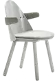 Teulat Uma drevené stoličky - Sivá, S podrúčkami