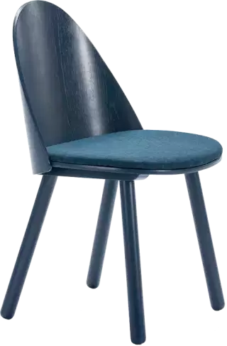Teulat Uma drevené stoličky - Modrá, Bez podrúčok