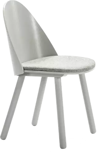 Teulat Uma drevené stoličky - Sivá, Bez podrúčok