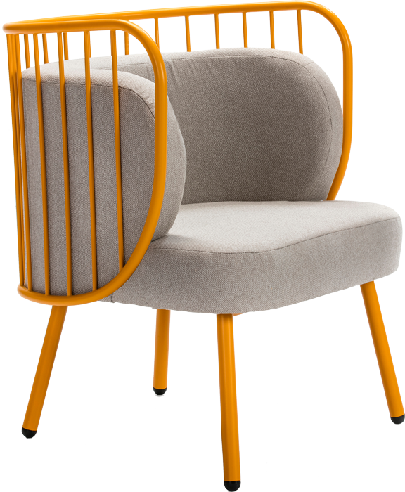 Teulat Nabi dizajnové kreslo do obývačky - Oranžová + sivá