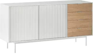 Teulat Sierra drevená komoda so zásuvkami - Biela - 160 cm