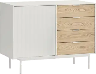 Teulat Sierra drevená komoda so zásuvkami - Biela - 108 cm