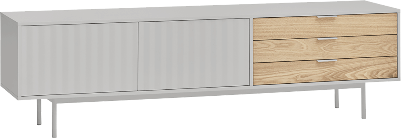 Teulat Sierra skrinka pod tv so zásuvkami - Sivá - 180 cm