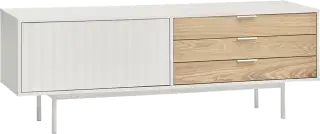 Teulat Sierra skrinka pod tv so zásuvkami - Biela - 140 cm