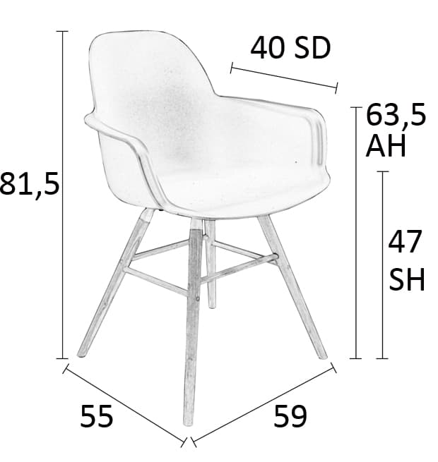 Zuiver Albert Kuip Armchair plastová stolička